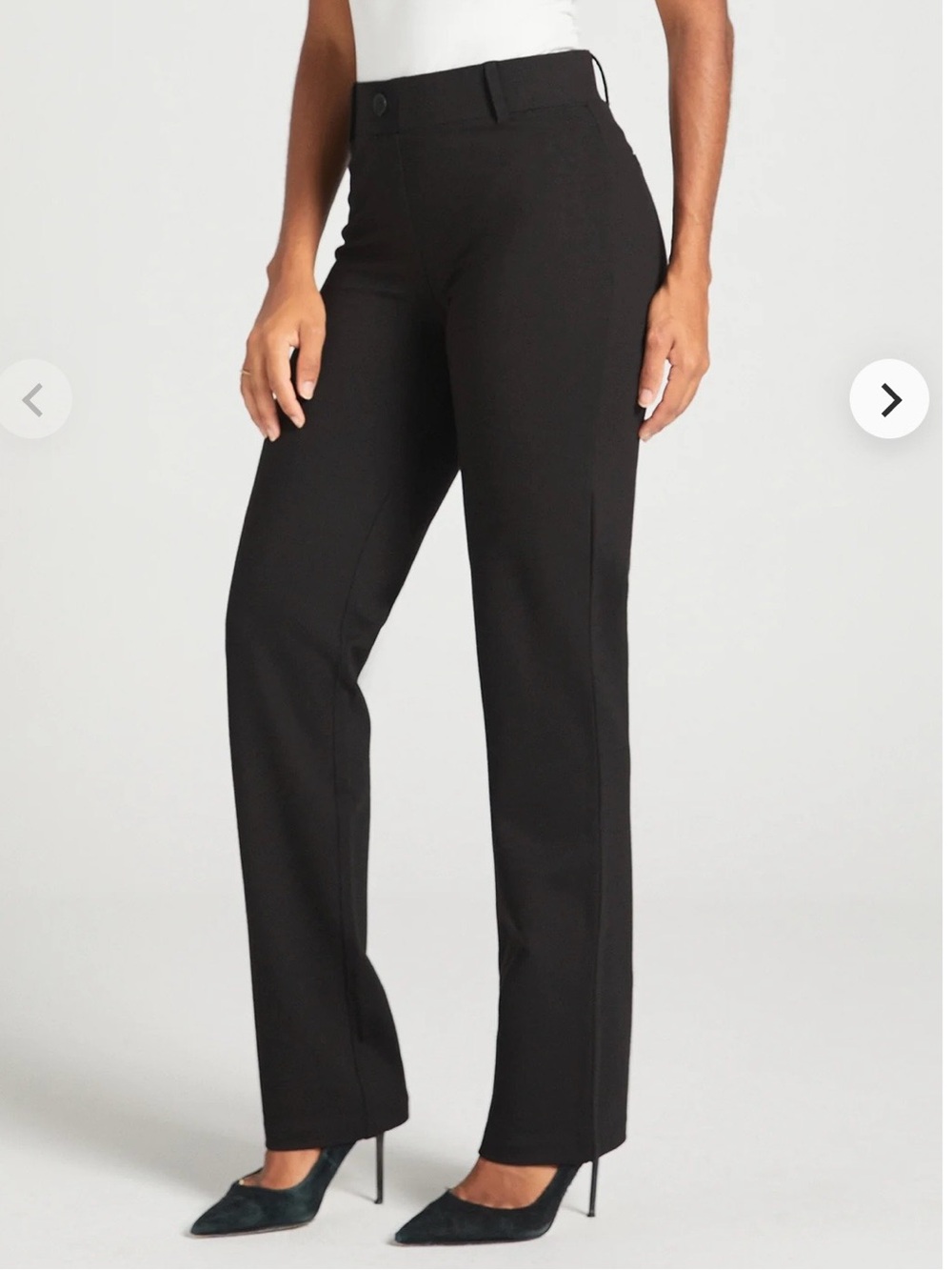 Betabrand Women's Yoga Pants Dress Pants Straight Leg black Size S Long